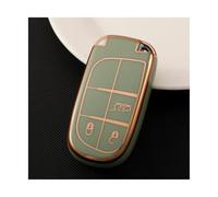 Coque De Clé De Voiture en TPU pour Jeep pour Renegade pour Compass pour Grand pour Cherokee Accessoires(Green Key Case)
