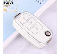 Coque De Clé De Voiture En Tpu Pour Vw Volkswagen,2 Boutons,3 Boutons,Java,Ok,Polo,Golf 4,5,6,Mk4,Bora,Jetta,Altea,Alhambra,Passat,B5,B7 - Type 3 Button White