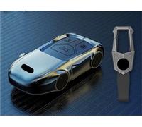 Coque de clé de Voiture Étui de clé de Voiture en Alliage de Zinc et Silicone pour Audi RS, pour A4, pour A5, S4, S5, B9, pour Q7, pour M4 pour Q5 TTS(Gun Black)