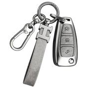 Coque de clé de voiture grise compatible avec Ford Focus Fiesta Kuga Mondeo B-Max C-Max S-Max Galaxy Transit Tourneo Custom Escort Protection pour clé de voiture 3 boutons