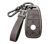 Coque de clé de voiture grise compatible avec Mercedes Benz A C E G S CLS Class AMG GLK GLA GLC GLE GLS GT SL SLC SLS SLK 3 boutons avec porte-clés