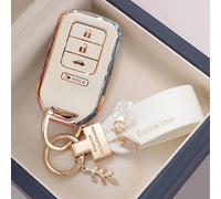 Coque de Clé de Voiture Housse pour Honda Accord EX EXL Civic CRV Hrv Pilot Ridgeline 2016-2018, Housse de Protection pour clé de Voiture Étui de Protection,White