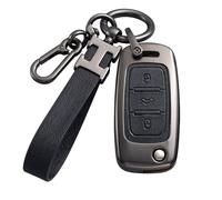 Coque de clé de voiture noire compatible avec VW Volkswagen Polo Golf 4/5/6 Multivan T5 Caddy Jetta Bora Superb Passat Skoda Fabia Seat Ibiza 3 boutons en alliage de zinc