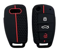 Coque de clé de Voiture pour Audi,Protection Coque Clé pour Audi,étui de Protection en Silicone à 3 Boutons pour Audi A1 A3 A4 A6 A8 S3 S4 S6 RS4 RS6 Q2 Q3 Q5 Q7 TT R8 Seat Exeo