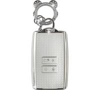 Coque De Clé De Voiture Pour Renault¿Joli Porte Clé Voiture En Argent Incrusté De Diamants¿Accessoire Voiture Compatible Avec Renault Koleos Kadjar Me Captur Espace (Argent)[Auto5131188]