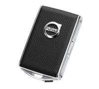 Coque de clé de voiture pour Volvo XC90, XC60, XC40, S60, S90, V90, Polestar 1, Polestar 2, couche supérieure en cuir de vache (noir)