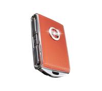 Coque de clé de voiture pour Volvo XC90, XC60, XC40, S60, S90, V90, Polestar 1, Polestar 2, couche supérieure en cuir de vache (orange)