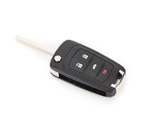 Coque de Clé de Voiture, Yosoo Car Key 4 Button Flip Remote Key Fob Case Shell Cover Black Car Key Case Remote Key Fob Flip Remote Key Fob Remplacement de la Clé à 4 Boutons pour Camaro 2010-2013 Soni