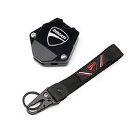 Coque de clé en alliage d'aluminium Pour DUCATI MONSTER 696 796 M1100S M1200S 821 848 1098 1199 1299 Moto CNC Etui Clés Coque Broderie Badge Porte-clés(KKCR Black)
