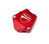 Coque de clé en alliage d'aluminium Pour DUCATI MONSTER 696 796 M1100S M1200S 821 848 1098 1199 1299 Moto CNC Etui Clés Coque Broderie Badge Porte-clés(KC Red)