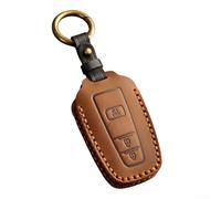 Coque de clé en cuir pour modèles Toyota - S'adapte parfaitement aux modèles Highlander, Camry, RAV4, CHR - Protection pratique des clés (marron)