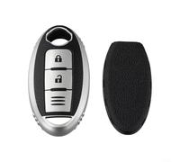 Coque de n cuir souple pour Nissan Leaf Micra pour Qashqai Trail T32 pour Versa avec découpes précises et boutons réactifs (style 4 argenté)