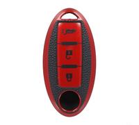 Coque de n cuir TPU pour Nissan Leaf Micra pour Qashqai et Versa avec prise en main naturelle, sans rétention d'empreintes digitales et ajustement exact (style 1 rouge)