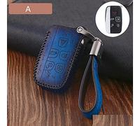 Coque de clé en cuir véritable pour A9 Discovery Range Rover Sport 4 Evoque Freelander 2 Discovery-A Blue
