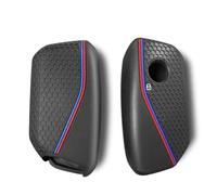 Coque de clé en silicone pour B-MW X1 U11 X7 X5 G05 LCI I7 IX XM Series 7 740Li U06 G81 M3 2023 2024-1 Noir (rouge bleu)