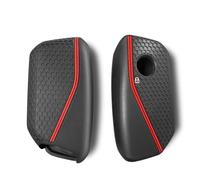 Coque de clé en silicone pour B-MW X1 U11 X7 X5 G05 LCI I7 IX XM Series 7 740Li U06 G81 M3 2023 2024-1 PC noir (ligne rouge)