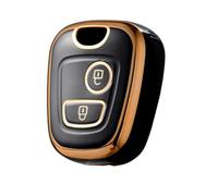 Coque de clé en TPU à 2 boutons compatible avec Peugeot 107 206 SW CC 406 307, coque de clé souple pour Citroën Berlingo C1 C2 C3 (noir)