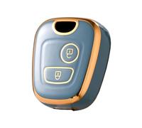 Coque de clé en TPU à 2 boutons compatible avec Peugeot 107 206 SW CC 406 307, coque de clé souple pour Citroën Berlingo C1 C2 C3 (bleu)