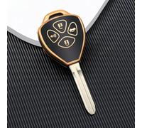 Coque de clé intelligente de voiture - Accessoires pour télécommande sans clé - Pour Toyota Corolla Camry Reiz RAV4 Crown Avalon Venza Matrix Blank Yaris Scion Auto (4 boutons, noir)