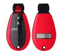 Coque de clé Intelligente pour Dodge Grand Caravan Charger Challenger Durango Journey Ram Dart Magnum Chrysler 300 Town Country Jeep Commander Grand Cherokee 2008-2018 (Rouge)