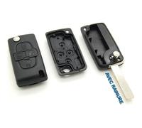 Coque clé plip télécommande 4 Boutons Peugeot 807 1007 Avec Rainure
