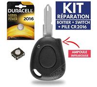 Coque de Clé Plip Boitier Télécommande pour Renault Laguna Safrane Megane Scenic Clio Twingo Espace + Pile CR2016 - Kit iRace Keys®