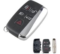 Coque De Clé Rechange Télécommande De 5 Boutons,Boitier Clef Télécommande Etui Pour Land R0ver Discovery 4 Freelander Range R0ver Sport Evoque Coque Clef Telecommande Pour Jaguar Xe Xfl(Q226)