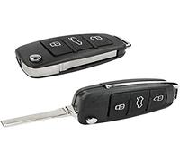 Coque de Clé Télécommande 3 Boutons et Lame Audi A1 A3 A4 A6 A8 Q5 Q7 Chiavit AU003 Pièce de Rechange Compatible sans Logo Électronique et Transpondeur