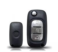 Coque de clé télécommande compatible avec SMART 453 FORTWO FORFOUR coque de rechange 3 touches réparation remplacement lame vierge