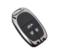 Coque de clé télécommande en alliage de zinc avec doublure en silicone pour clé LDV D90 à 3 boutons, coque en métal avec clip ceinture et porte-clés, designs épurés pour une protection élégante