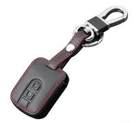 Coque de clé télécommande en cuir compatible avec Micra Navara, coque de protection de e voiture à 2 boutons pour porte-clés en alliage de zinc, noir