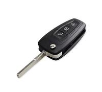 Coque de Clé Télécommande Flip Compatible avec Ford Focus, Mondeo, Fusion, Fiesta, Ka, Kuga, Ecosport, S-Max, C-Max, Tourneo, Transit - 3 Boutons - Lame HU101