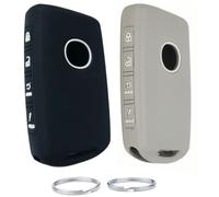 Coque de clé télécommande intelligente en silicone compatible avec Mazda 3 6 CX-30 CX-5 CX-9 CX-9 2019-2021. Numéro de pièce : WAZSKE11D01 662F-SKE11D01 (noir + gris)