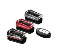Coque de clé télécommande intelligente RCA en fibre de carbone, compatible avec Nissan 370Z GTR et Infiniti Q50 Q60 QX60 2009-2018(RED-BLACK)