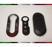 Coque de clé + touches en caoutchouc compatibles avec Fiat 500, Grande Punto, Evo, Bravo, Panda, 500L, Lancia Y Ypsilon, Musa, Delta - Télécommande I Love You Ti Amo