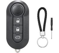 Coque De Clé Voiture Compatible Avec Fiat 500l 500 500c Ducato Doblo Panda Punto Evo Lancia Delta Grande Bravo Fiorino Qubo Scudo Stilo 3 Boutons Télécommande Cle Boîtier Clef Avec Porte-Clés