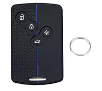 Coque de Clef Compatible avec Renaul-t Clio 3 Twingo 2 Master 3 Kangoo 2 Trafic 2 Modus Dacia Sandero Duster Logan Sandero,Boitier Protection de n Silicone Souple Voiture Télécommande (Bleu)