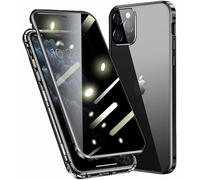 Coque De Confidentialité Magnétique 360° Pour Iphone 11 Pro Max (6,5"") - Verre Trempé Double Face 9h, Protection Anti¿Regard Et Anti¿Rayures, Compatible Recharge Sans Fil - Noir