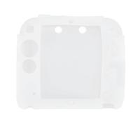 Coque de en Silicone 2DS avec Protections D'écran Supérieure et Inférieure, Coque Souple Résistante aux Rayures pour Contrôleur, Accès Facile à Les Boutons (White)