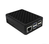 Coque de gestion thermique passive pour Raspberry Pi 5 fabriquée à partir d'alliage d'aluminium avec quatre piliers métalliques fixes et coussinets thermiques à haute conductivité (étui de protection)