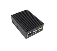 Coque de gestion thermique passive pour Raspberry Pi 5 fabriquée à partir d'alliage d'aluminium avec quatre piliers métalliques fixes et coussinets thermiques à haute conductivité (sans ventilateur A)