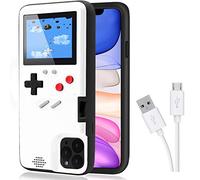 Coque de Jeu pour iPhone,Dikkar Coque de Protection Rétro,Étui de avec 36 Jeux,Affichage à Couleurs,Étui de Jeu Vidéo pour iPhone 14 Plus (Blanche)