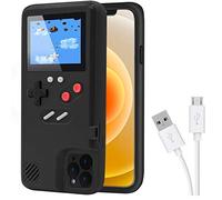 Coque de Jeu pour iPhone,Dikkar Coque de Protection Rétro,Étui de avec 36 Jeux,Affichage à Couleurs,Étui de Jeu Vidéo pour iPhone 15 (Noir)