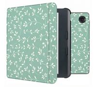 imoshion imoshion Design Slim Hard Sleepcover avec support Kobo Libra Colour Smoke Green Flowers Multicolore