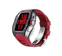 Coque de luxe en fibre de carbone compatible avec bracelet Apple Watch 45 mm Series 8 7, pour iWatch Series 6 5 4 SE 44 mm Kit de conversion avec outils, 45mm, A