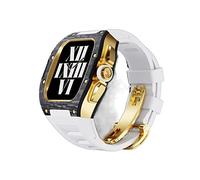 Coque de luxe en fibre de carbone compatible avec bracelet Apple Watch 45 mm Series 8 7, pour iWatch Series 6 5 4 SE 44 mm Kit de conversion avec outils, 44mm, A
