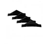 Coque de pare-chocs arrière Diffuseur de pare-choc arrière triangulaire universel, aileron requin voiture, protecteur becquet, 4 pièces(Black curved)