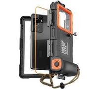 Coque de plongée professionnelle FLOODKING iPhone 13/14 Pro - Étanche 15m/1h,écran tactile HD & joint anti-fuite, Noir Orange Noir Orange G