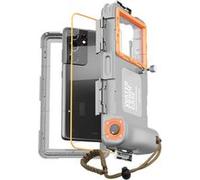 Coque de plongée professionnelle FLOODKING iPhone 16/15 Plus - Étanche 15m/1h,écran tactile HD & joint anti-fuite, Gris Orange Gris Orange G