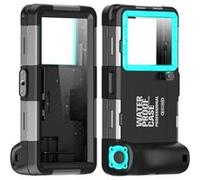 Coque de plongée professionnelle FLOODKING iPhone 7 / 8/7 Plus/8 Plus - Étanche 15m/1h,écran tactile HD & joint anti-fuite, Noir Bleu Noir Bleu G